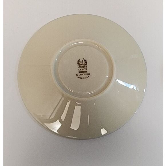 Lenox Moonspun Footed 6 Set Of Cup & Saucer Ivory/Silver Trim - Picture 8 of 11